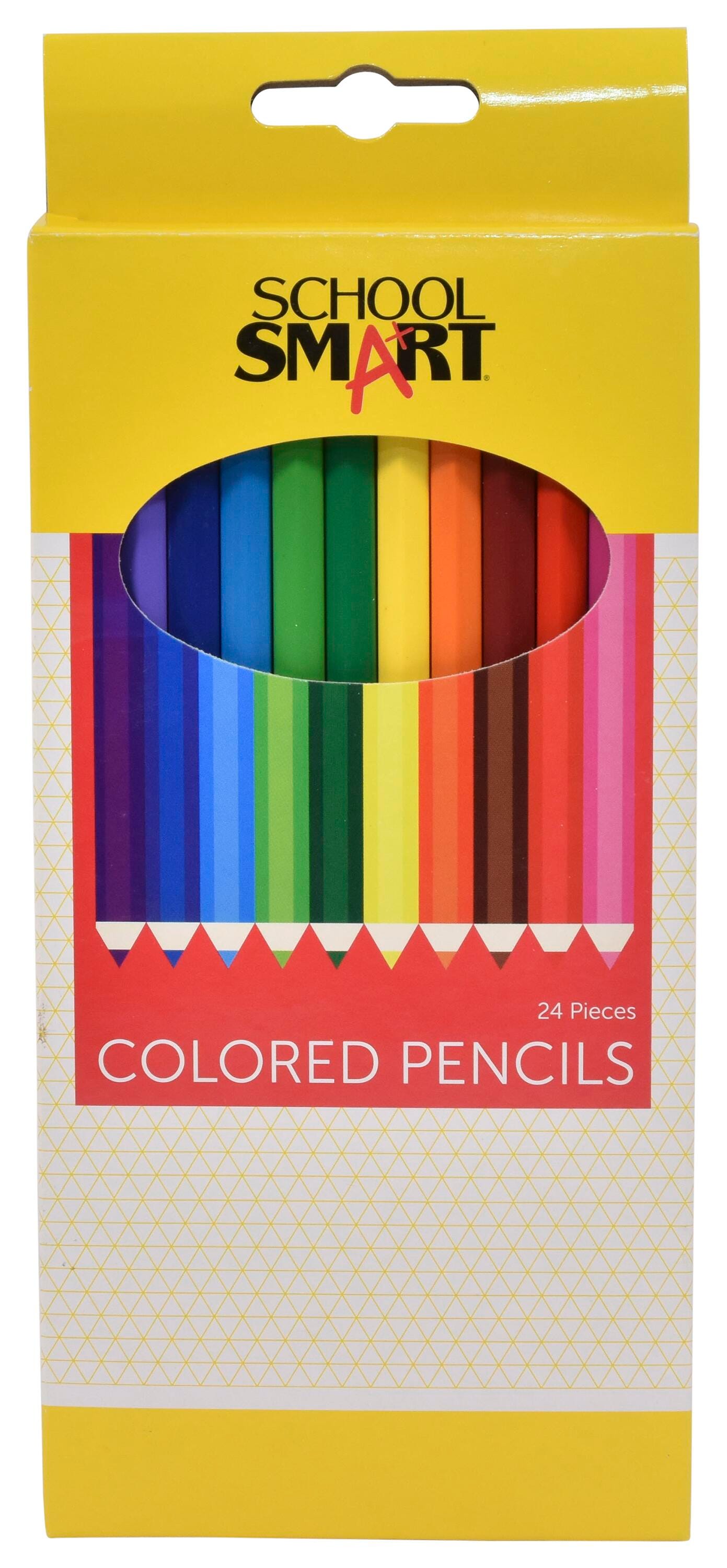 School Smart Colored Pencils, Assorted Colors, Pack of 24 245788